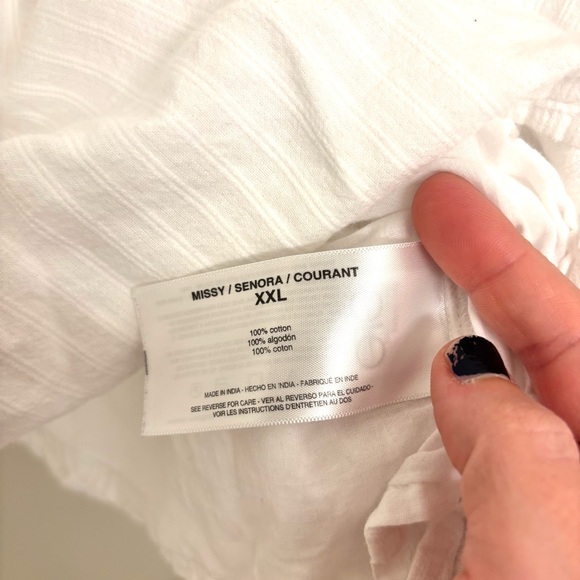 Ella Moss Costco Crisp White Eyelet Blouse Brianne Cottagecore Coquette XXL - Picture 7 of 8